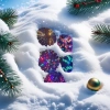 Colorful lighting decorations, Christmas wreaths, festive atmosphere hanging ornaments, suitable for both indoor and outdoor use details Picture